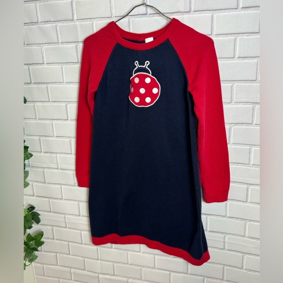 GYMBOREE Girls Intarsia Sweater Dress - Little Ladybug blue/size 12 - Picture 7 of 8